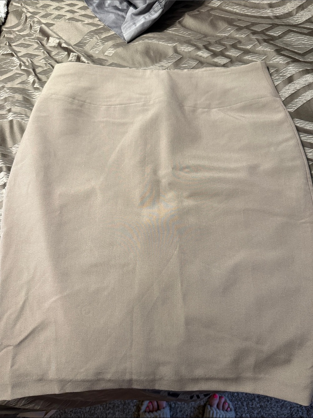Classic Dark Cream Straight Pencil  Skirt - Women's Workwear